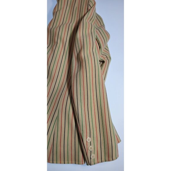 Vintage 80s Womens Size S Blazer Beige Stripped Open Jacket CHOICE by BUTTE - Picture 16 of 16
